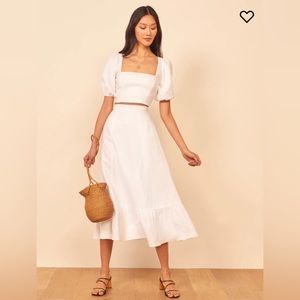Reformation Yucca Linen Two Piece Set White